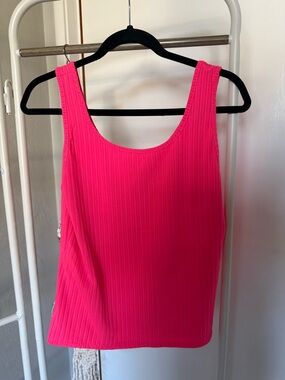 SHEIN Hot Pink Ribbed Tank Top